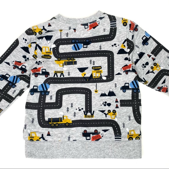 CARTERS construction trucks roads playmat cotton long sleeve shirt gray 24M - Picture 2 of 6